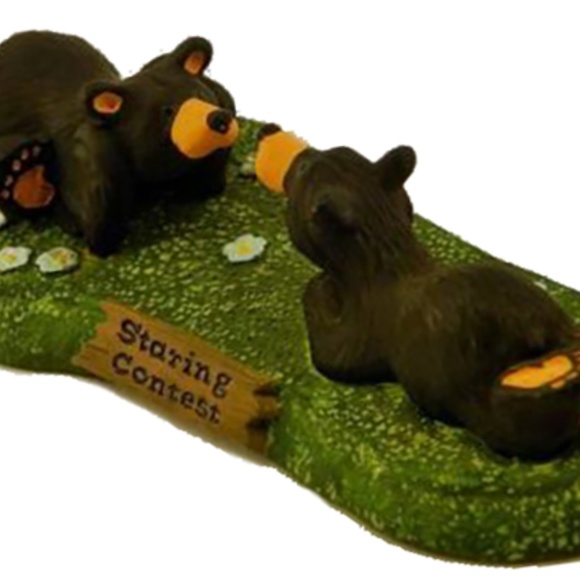 Big Sky Carvers Bear Staring Contest Mini Figurine Paperweight In Original Box - Picture 9 of 9